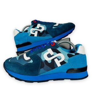 OPP France Lace-up Paint Sneakers "Blue Camo" Men's 8.5 Women's 10